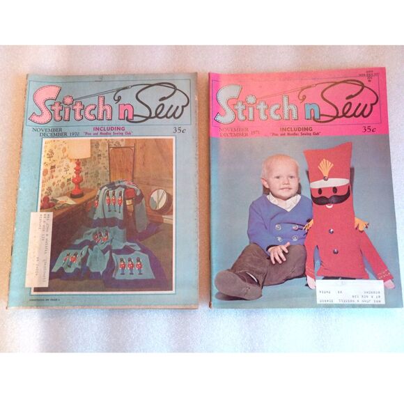 Lot of 2 Vintage 1970s Stitch N Sew Magazines Holiday Issues Nov-Dec 1970 & 1971 - Picture 1 of 10